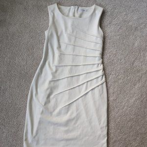 Ruched White Calvin Klein Dress